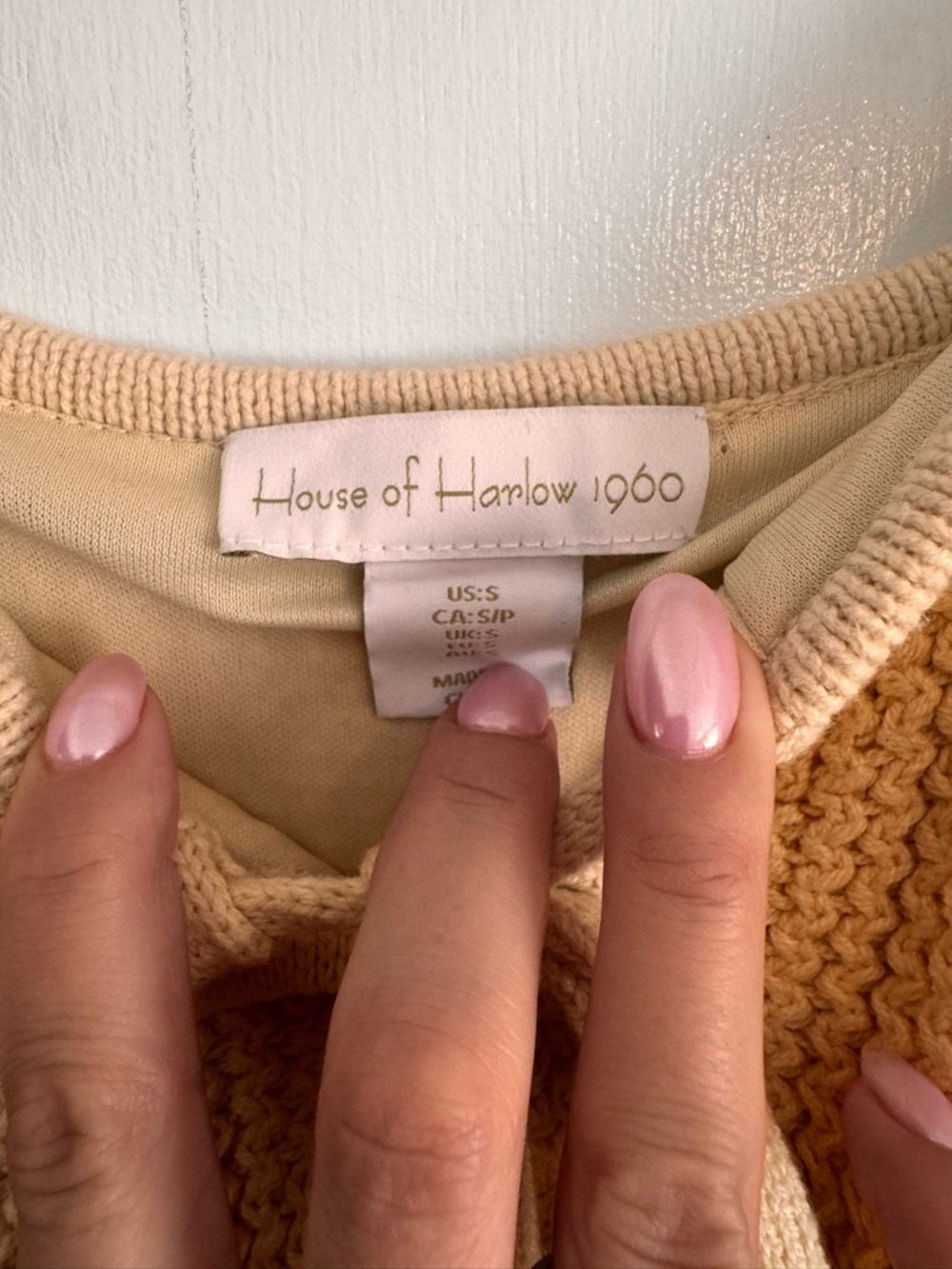 House of Harlow 1960 Beige Knit Tie-Front Midi Dress - Picture 4 of 6